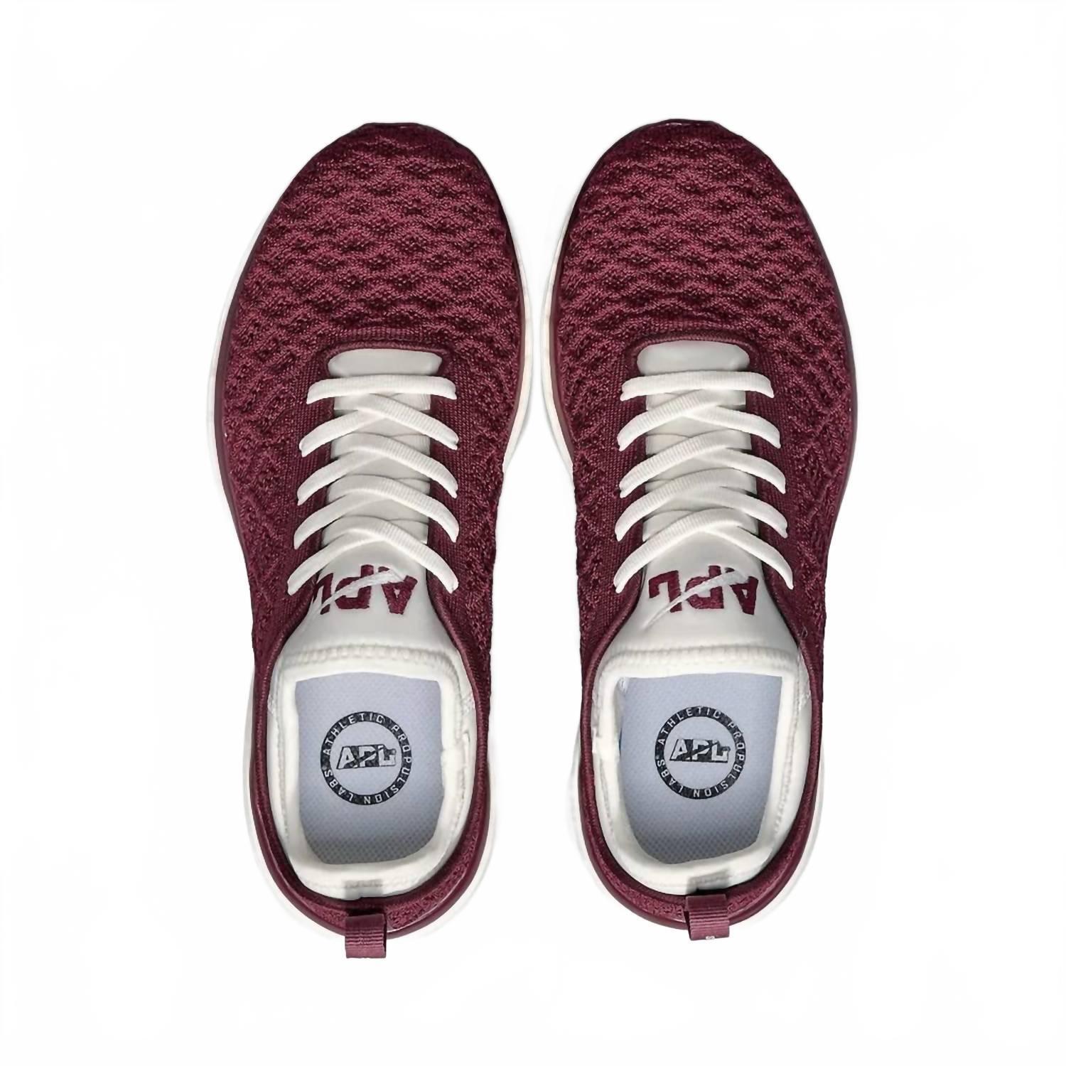 New Apl Men's Techloom Phantom Sneakers In Burgundy/Ivory
